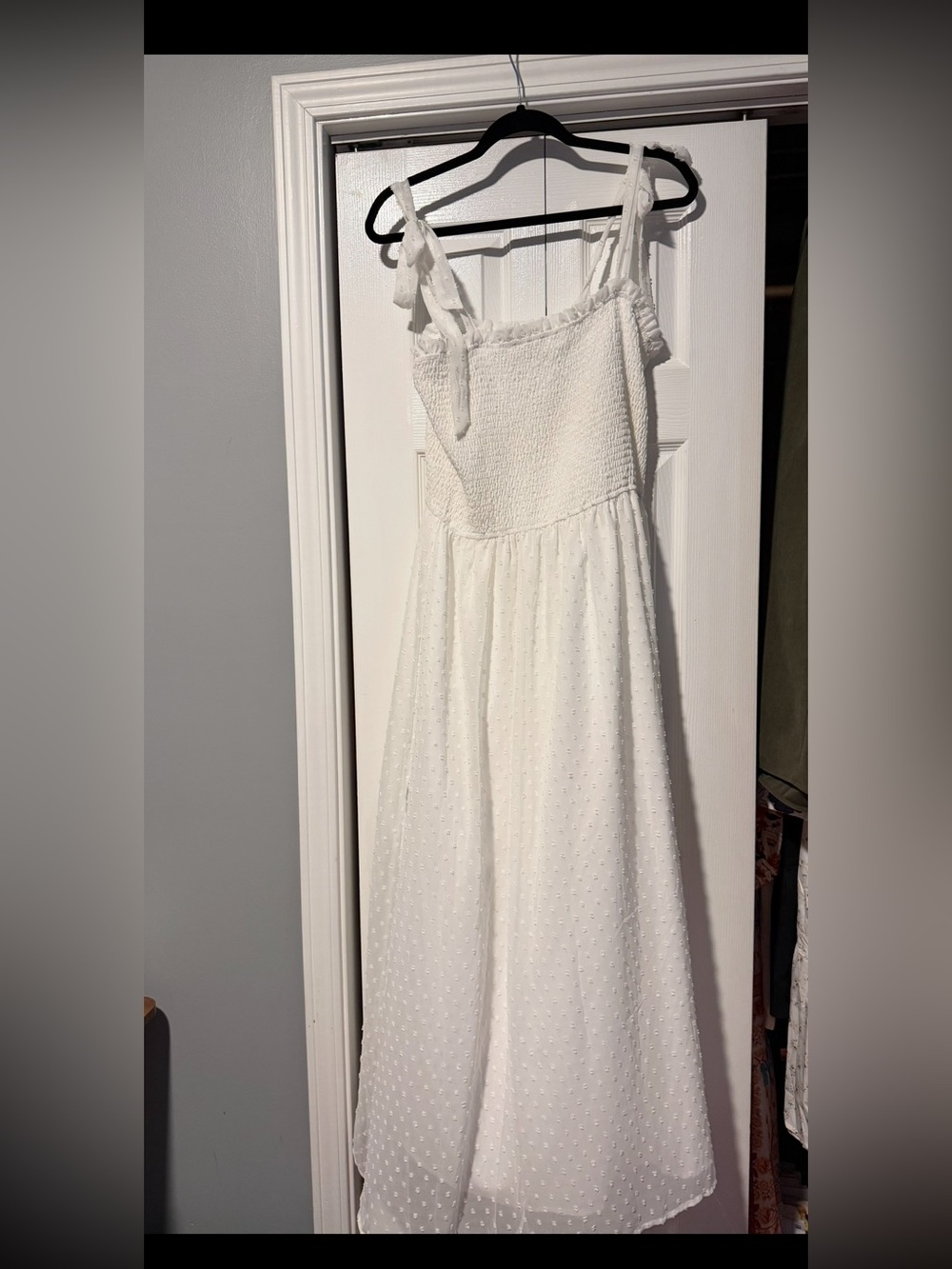 White Tie-Strap Maxi Dress